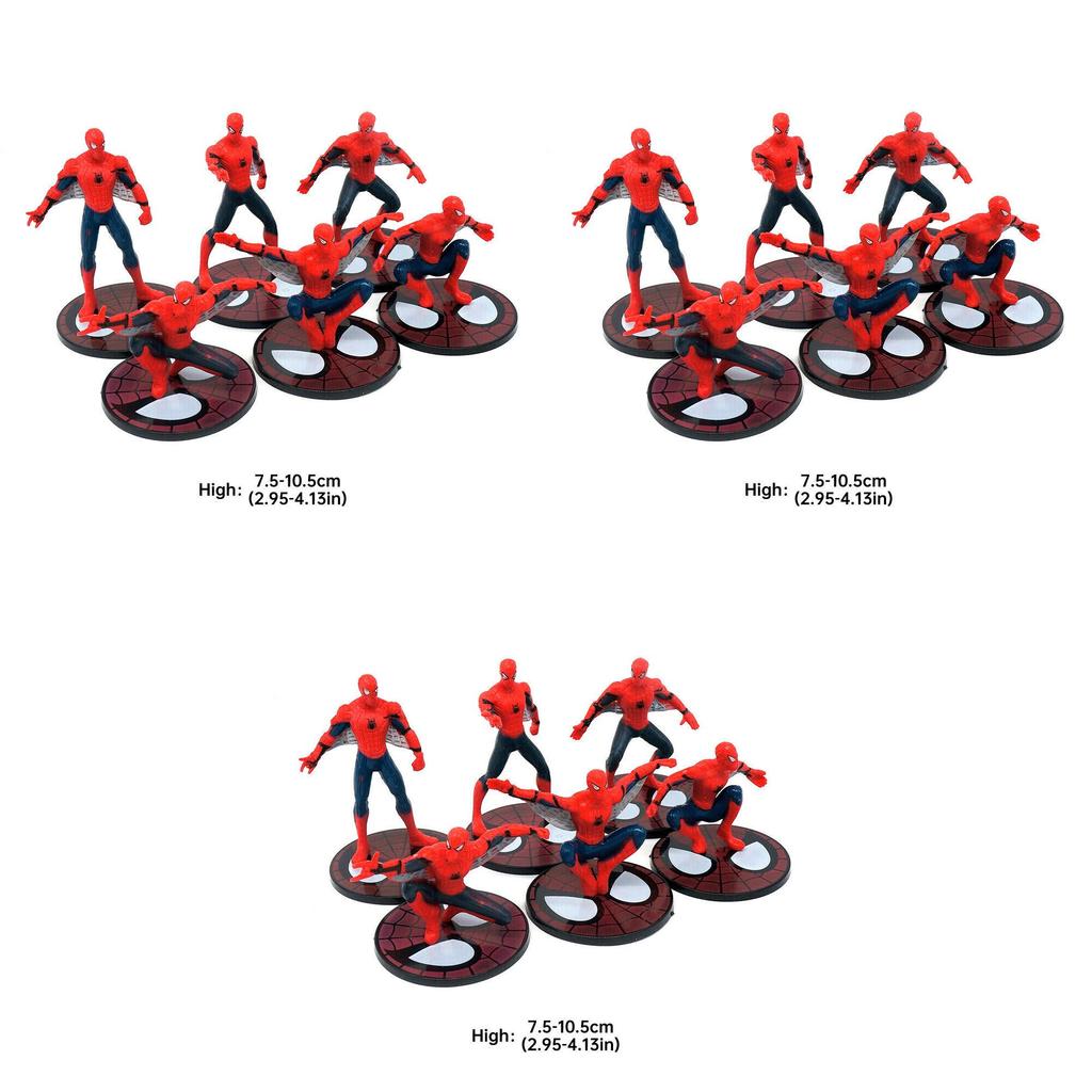 Spider-man Cake Topper Decoration Model 6 Superhero Figures 7-12cm Resin Character Figures