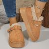 Autumn New Thick-soled Velvet Warm Snow Boots Comfortable Soft-soled Casual Versatile Lazy One-pedal Cotton Shoes