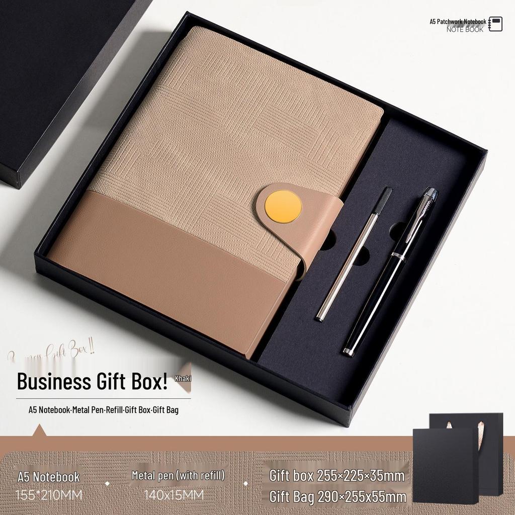 A5 Soft Leather Buckle Notebook: Customizable Diary Gift Set
