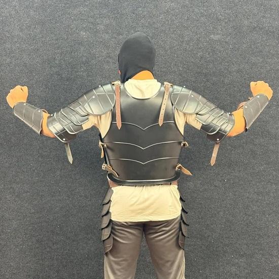 Medieval Dark Drake Knight Full Armor Suit Full Body Knight Cosplay LARP Costume with Cuirass, Pauldrons Greaves.