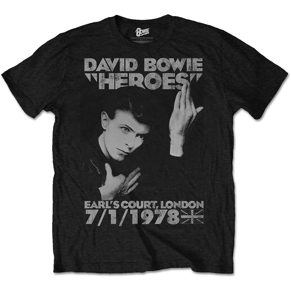 David Bowie Heroes Earls Court Glam Rock Music Tshirt Unisexs Unisex L