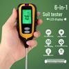 Six-in-One Soil Tester: Moisture, Fertility, Temperature, pH, and Humidity Meter.