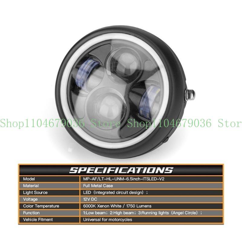 652F Motorcycle LED HeadLight Work Spotlamp 6.5'' Offroads Car Boats Truck SUV Driving Fog Lamp Headlamp 12V