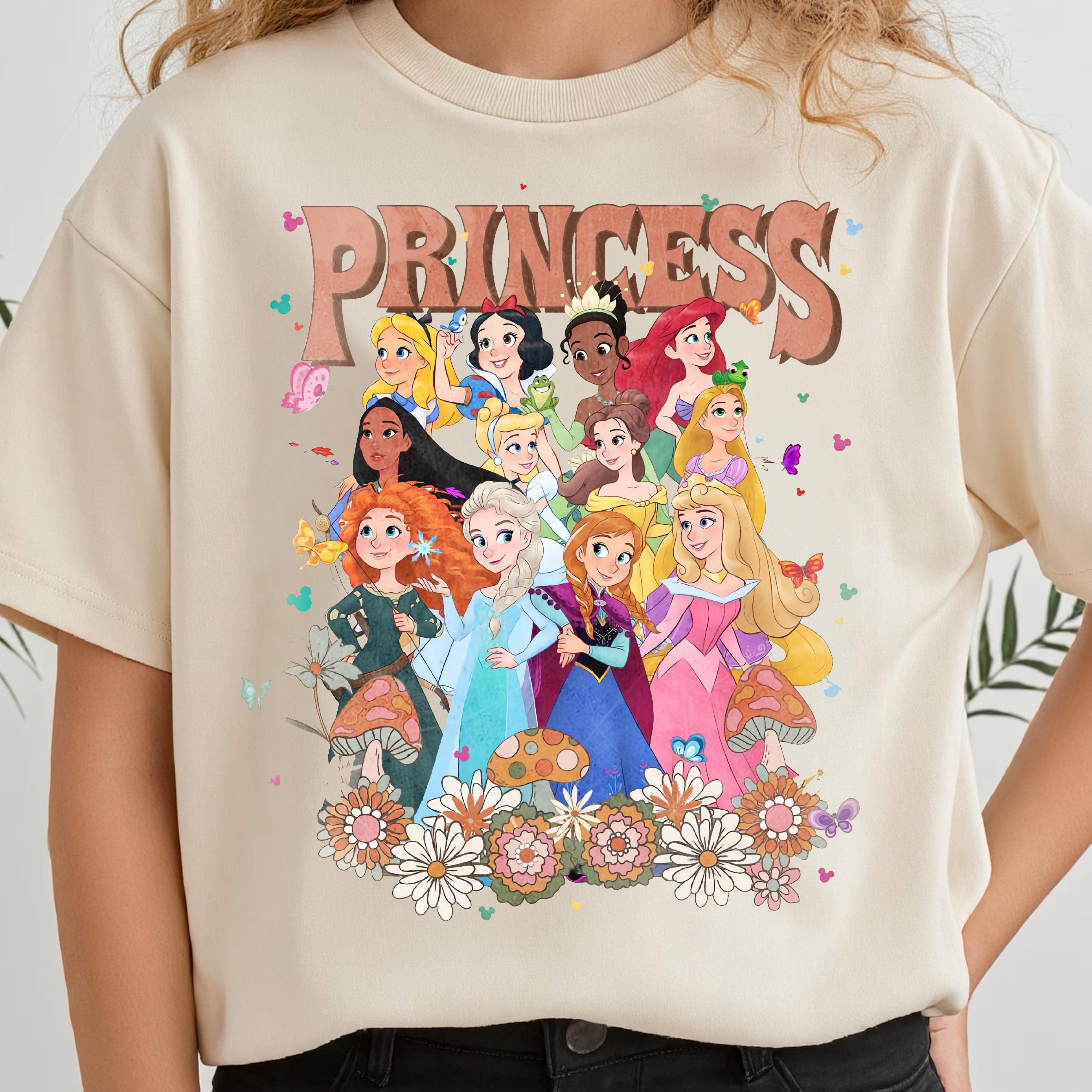 

Женская футболка Princess Belle Comfort Colors Четыре сезона Унисекс и Женская Чистый Хлопок Повседневная Мода Ретро Одежда S