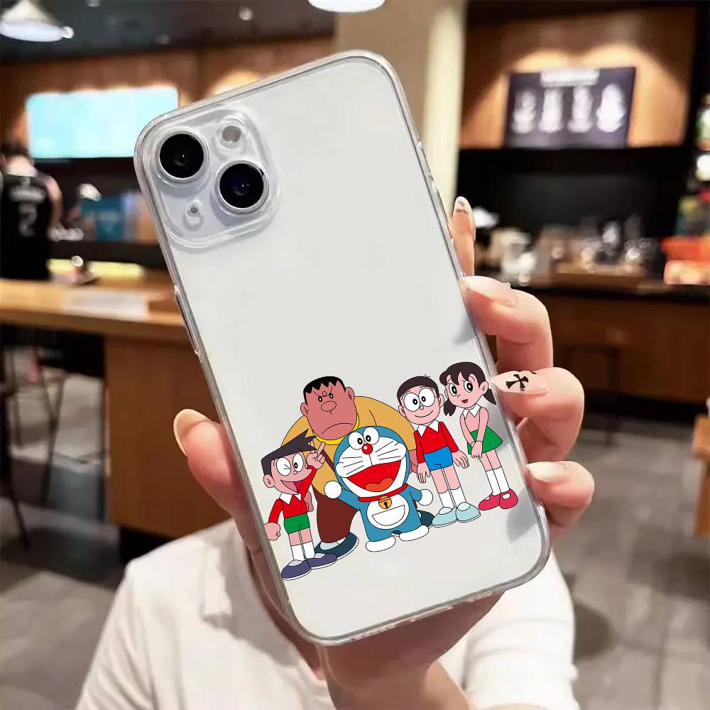 Custodia per Telefono Carina D-Doraemon per iPhone 17 16 15 14 13 12 11 Pro Max 13 12 Antiurto Morbida Trasparente Coque