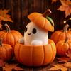 Halloween Pumpkin Decoration 3D Printed Ghost Ornament with Removable Figurine, Creative Desktop Unique Holiday Gift Decoration, Cute Statue for Home