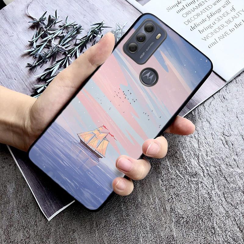 Hand Painted Flower Phone Case for Motorola Moto E32 E20 E40 G22 G52 G20 G30 G100 G60 G50 G10 GPure GStylus G9 One Action Macro