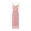 2025 Summer European & American Women's Silk Mesh Plaid French Sling Dress - Casual Mid-length Fashion