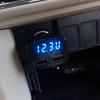 DC 5V 3.1A 4 in 1 LED Digital Voltmeter Ammeter Thermometer Dual USB Universal Car Charger Voltage
