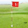 5 Sections Removable Golf Putting Green Flagpole and Hole Cup Set Practicing Accessory with Red Flag