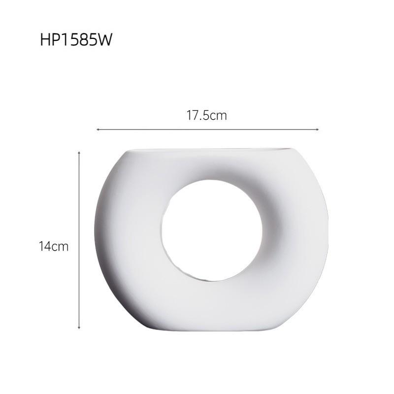 Modern Minimalist Ceramic Face Vase Dried Flowers White Decorative Tabletop Ornament Living Room Entryway Study