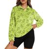 Women's Stand Collar Pullover Long Sleeve Top Christmas Print Sports Top