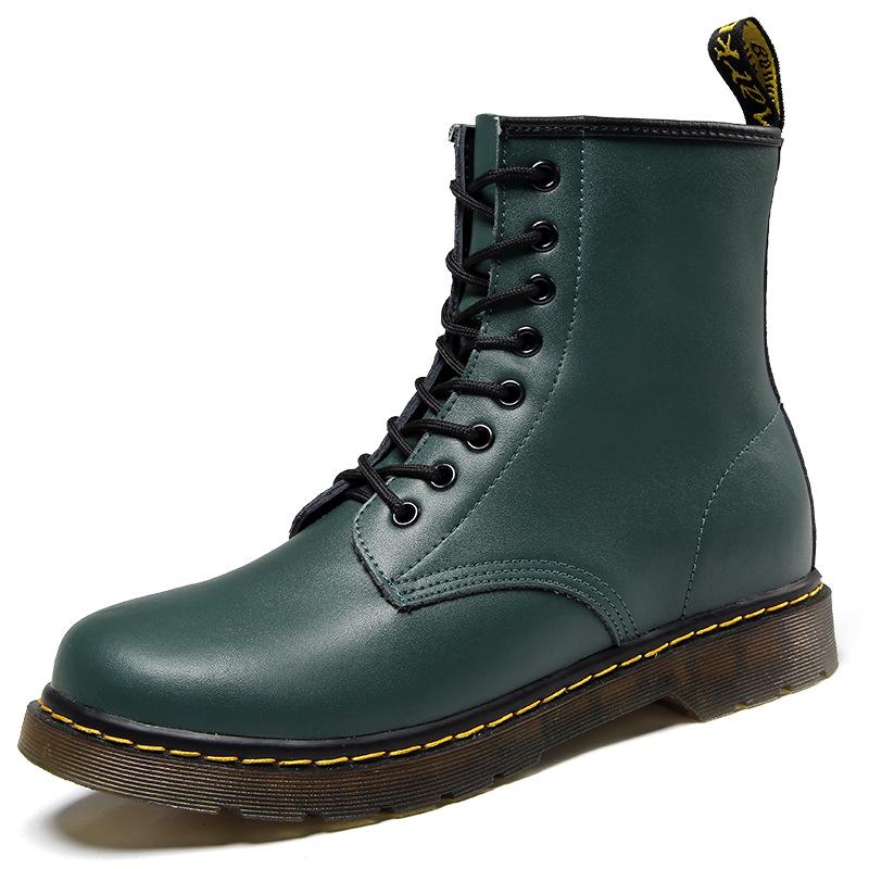 Men's Large-Size European Style Two-Layer Cowhide Martin Boots for Workwear and Casual Wear