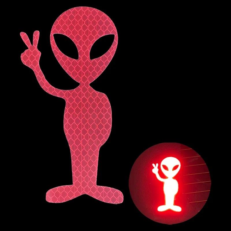 1 pcs Car Sticker Personality Fashion Alien Peace Highly Reflective Motorcycle Vinyl Decals Accessories Sunscreen