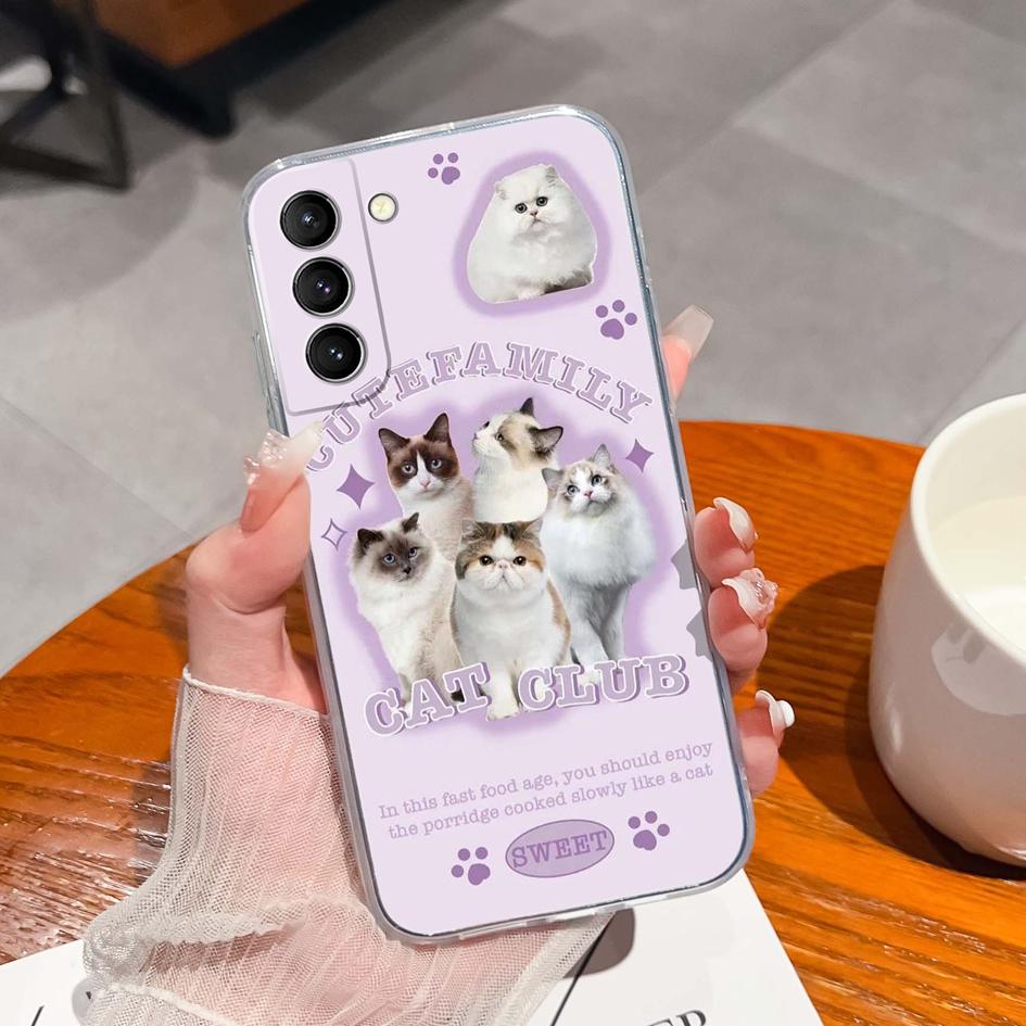 Back Cover For Samsung S21 S22 S23 Ultra Plus S6 S7 S9 Edge Bumper Case Screen Protector Luxury Graffiti Butterfly Silicone Soft TPU Transparent Shell
