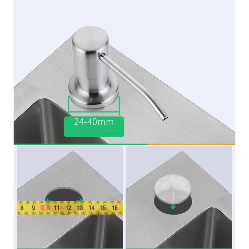 Kit Tubo di Prolunga Dispenser Sapone in Acciaio Inossidabile Dispenser Sapone Liquido Lavello Cucina Pompe a Pressione Manuale Lozione Detersivo Bagno