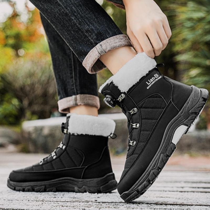 Mode 2025 Winter Neu Herrenstiefel Plüsch Warm Schneestiefel Outdoor Rutschfest Wanderstiefel Mode High-Top Baumwollschuhe Herren Winterstiefel