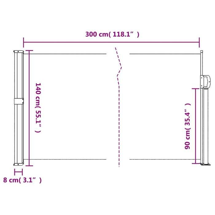 VidaXL Auvent Latéral Rétractable, Brise-vue de Jardin, Écran de Protection, Écran de Balcon Terrasse Arrière-cour 4004294