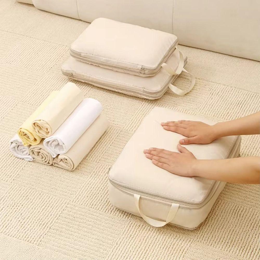 4Pcs Set Sub-Packing Clothes Compression Bag Foldable Closet Organizer Set Travel Accessories