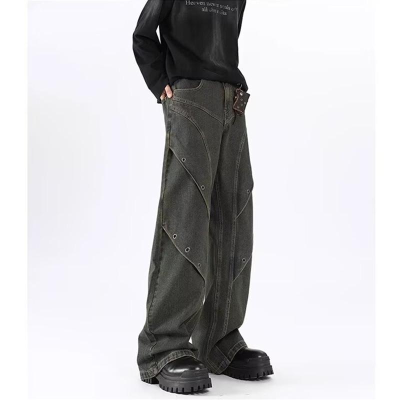 American Retro Design Jeans Men's Spring and Summer New High Street Ruffian Handsome Trend Versatile Loose Tooling Wide-leg Pants