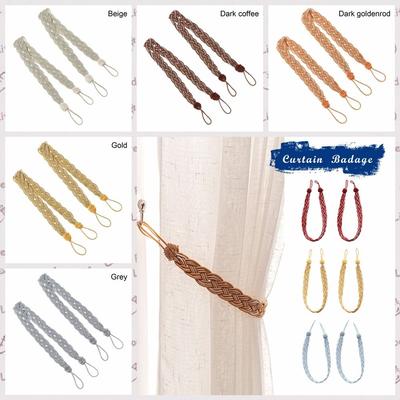 2Pcs/se Retro Braided Braided Curtain Tiebacks Satin Rope Simple Curtain Buckle Straps Classic Polyester Curtain Gift