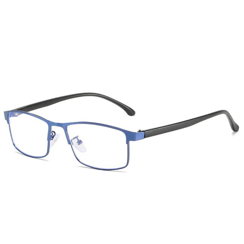 Full Frame Blue Light Blocking Square Prescription Spectacle Women Men Metal Minus Lens Okulary Korekcyjne  0 -0.5 -1.0 To -6.0