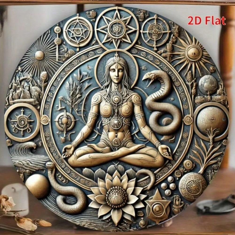 Iron Wall Art Mystical Goddess Meditation Decor Yoga Studio Living Room