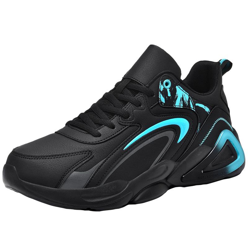 Men's Leather Waterproof Casual Shoes Youth Student Basketball Running Sneakers