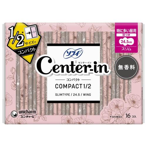 

Sofy Center-in Compact 1/2, Unscented, Heavy Flow Daytime Use, with Wings, 16 Count (Slim Sanitary Napkins)