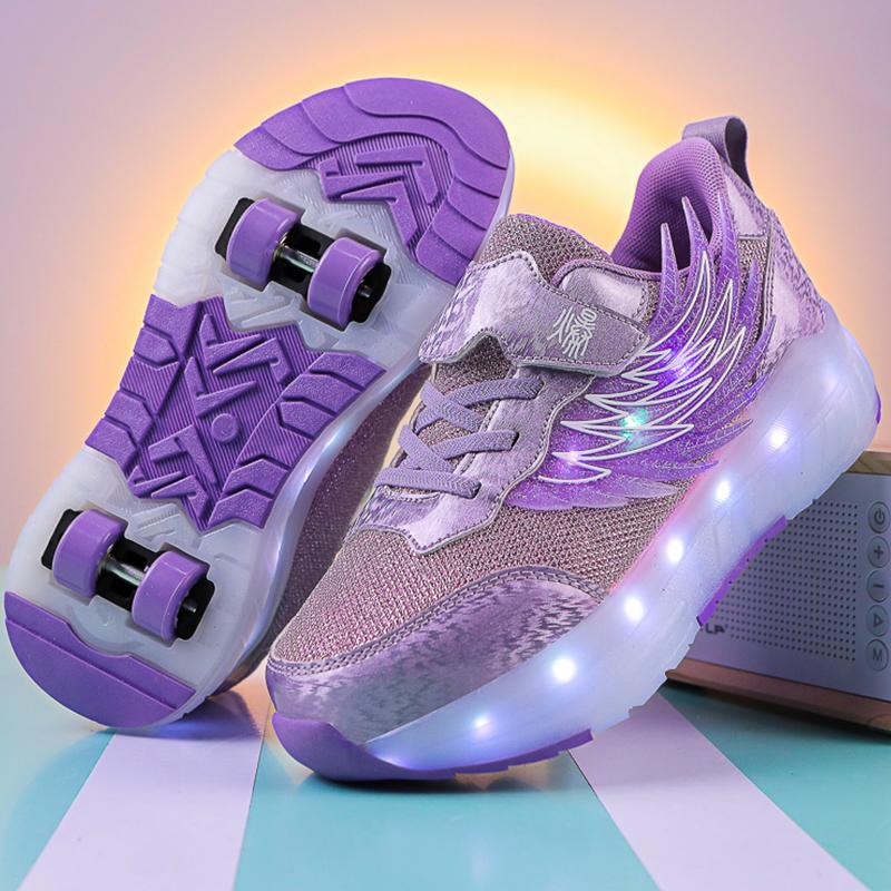 Girs LED Leuchtende Rollschuhe Vierrad-Skates Herren- und Kinder-Rollschuhe LED-Lichtschuhe