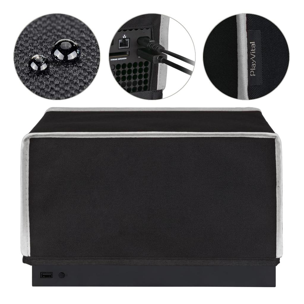 PlayVital Nylon Dust Cover for Xbox Series X Console Soft and Clean Lined Dust Waterproof Cover Sleeve for Xbox Series X Console or Gray (Horizontal