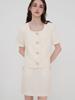 SISTERHOOD Tweed A-Line Mini Skirt - Ivory