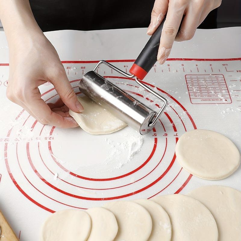 1PC pastry roller, T-shaped pizza roller, 201 stainless steel rolling pin, dough bread machine roller, baking tools