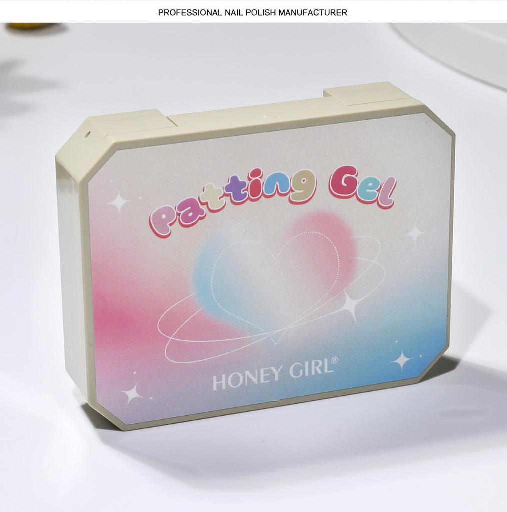 HONEYGIRL Gradient Solid Nail Polish Glue - Macaron Nine-Grid Transparent Color.