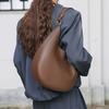 HIFASHION Genuine Cowhide Leather Half Moon Bags Casual Underarm Shoulder Purse Large Capacity Crossbody Hobo Work Tote Handbags
