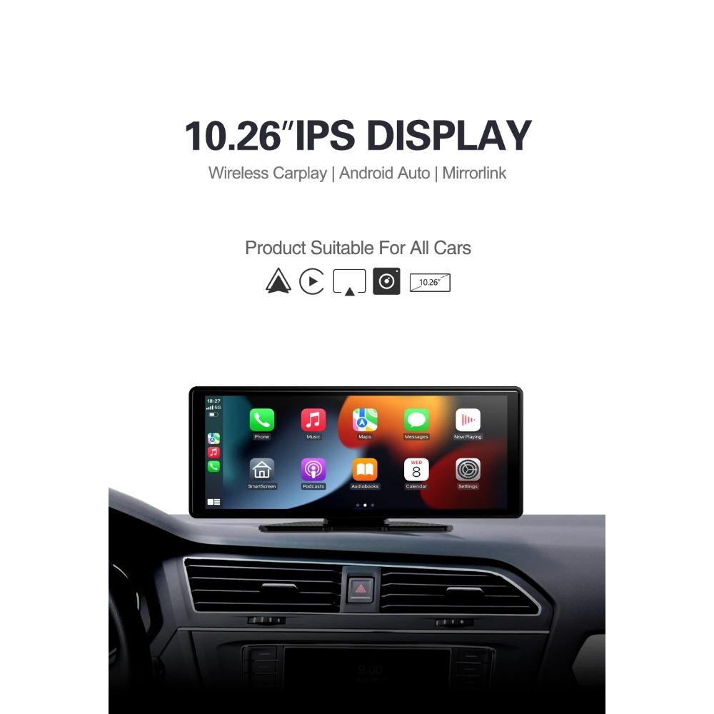 Bezdrátové autorádio Carplay Univerzální 10,26palcový dotykový displej Multimediální Přehrávač videa Android Auto Mirror Link Displej Navigace