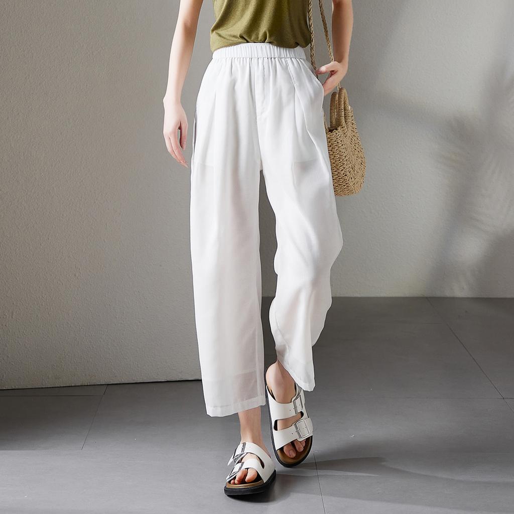 Summer thin Haren pants for women 2026 fashionable loose and versatile slimming casual cropped pants