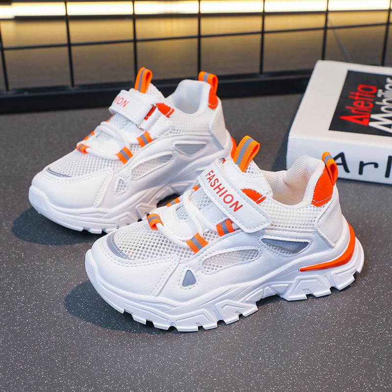 

Boys net shoes 2025 summer new soft-soled children s sports shoes fashion hollow breathable single net shoes girls shoes 26
