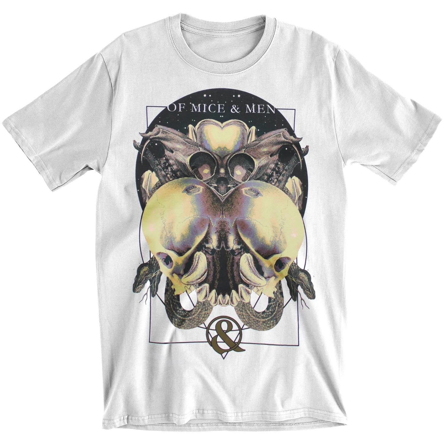 Men s Of Mice & Men Death Collection T-shirt XX-Large White XS