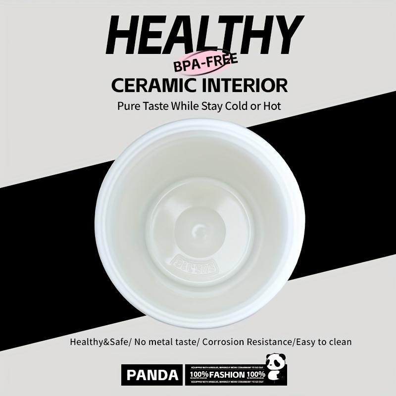 Insulated SUS316 Ceramic Stainless Steel Panda Coffee Mug BPA FREE Travel Mug 520ml 17oz Free Carry Freesip and Spout Twist On Lid Best Cup