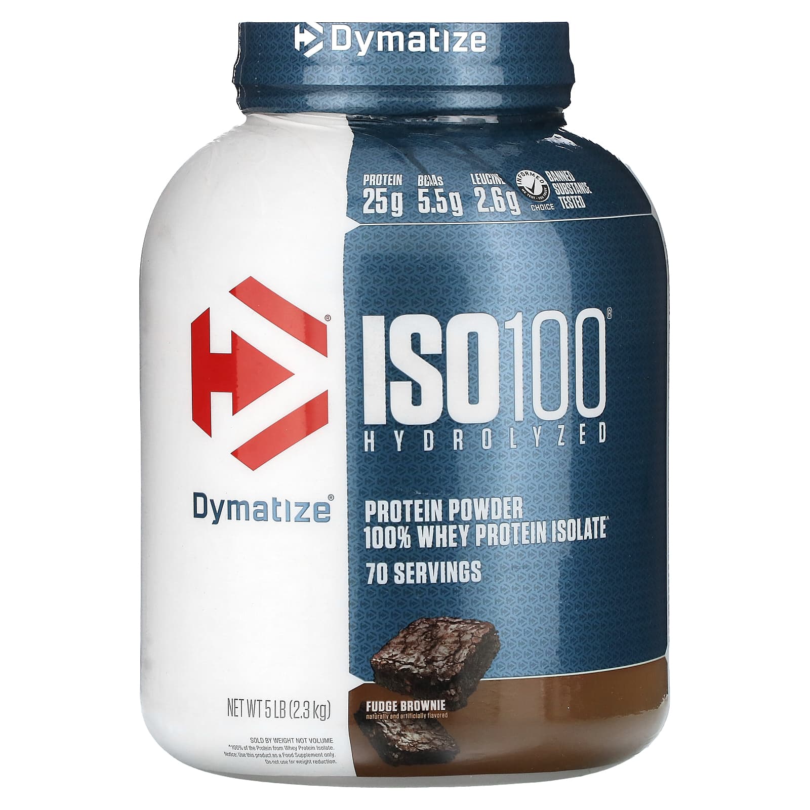 

Hydrolyzed Iso100, 100% Whey Protein Isolate, Fudge Brownie, 2.3Kg (5Lbs)