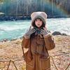 Fashion Bear Ear Knitted Woolen Hat Thickened Keep Warm Beanies Cap Windproof Winter Bomber Cap for Women
