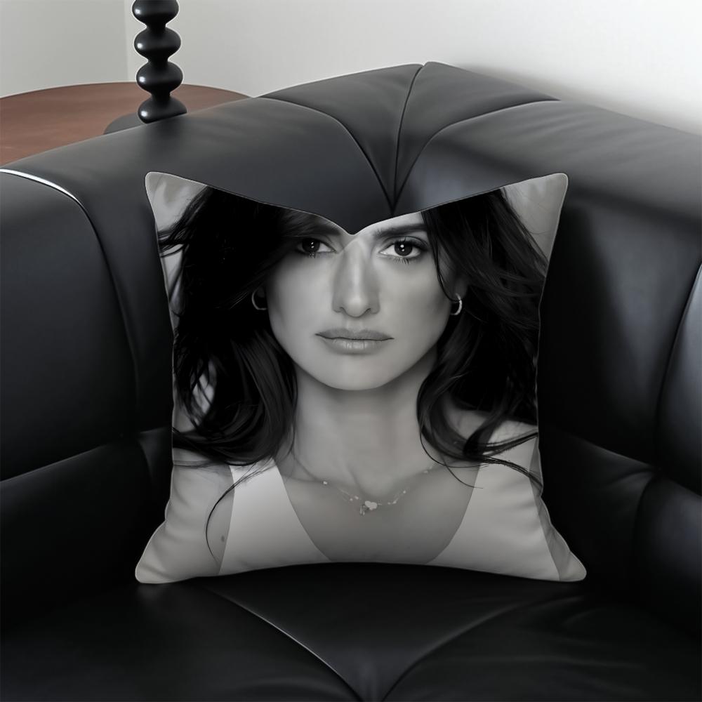 

PPenelope Cruz Cushion Cover Pillow Case Antidustmite Invisible zipper silky plush cushion 30X30cm