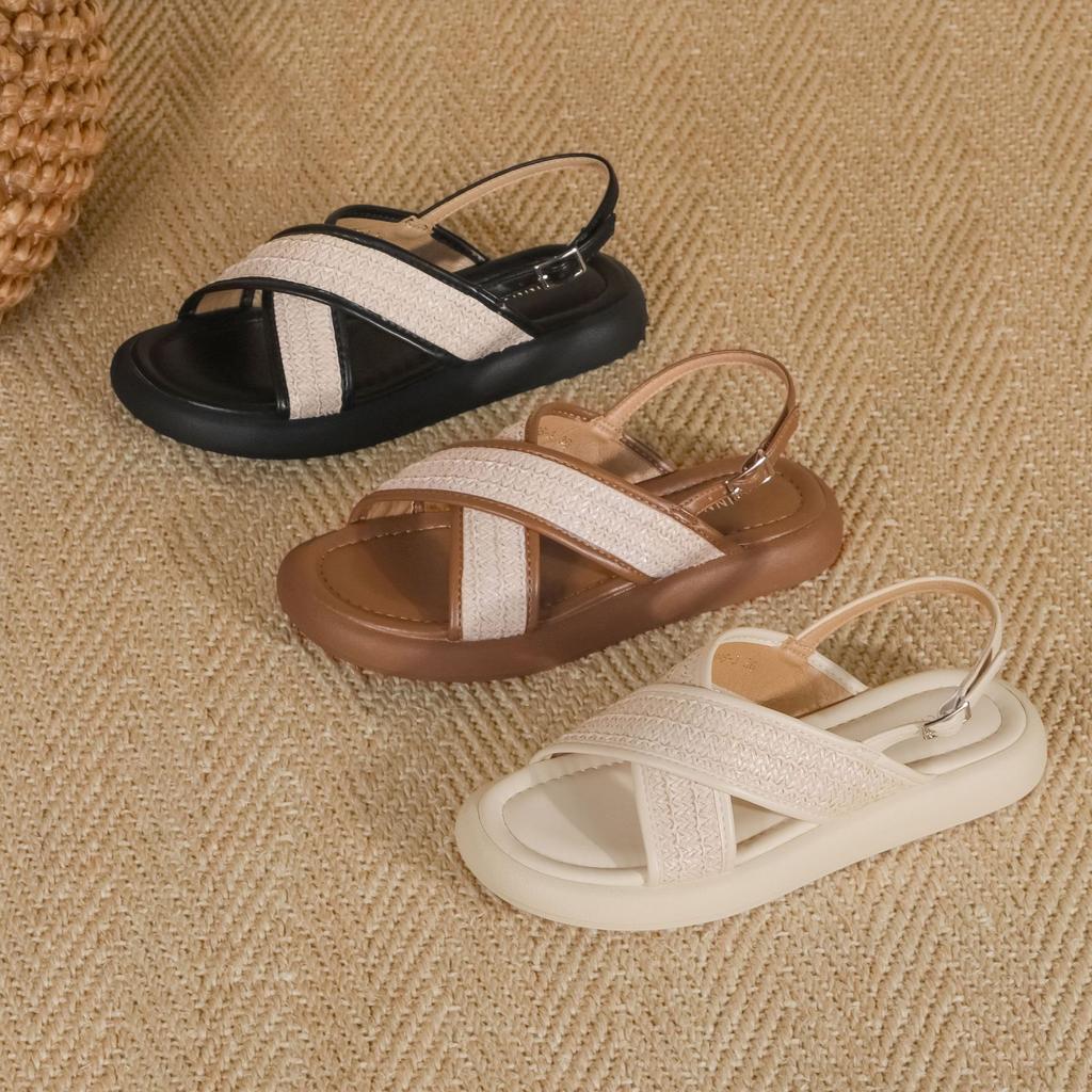 Grape mother platform sandals women's fashion outer wear 2025 summer new models step on shit feeling Korean version women's shoes soft soles are n
