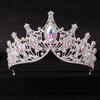 Wedding Hair Tiara Crystal Bridal Tiara Crown Silver Color Diadem Veil Tiaras Wedding Hair Accessories Headpieces Head Jewelry