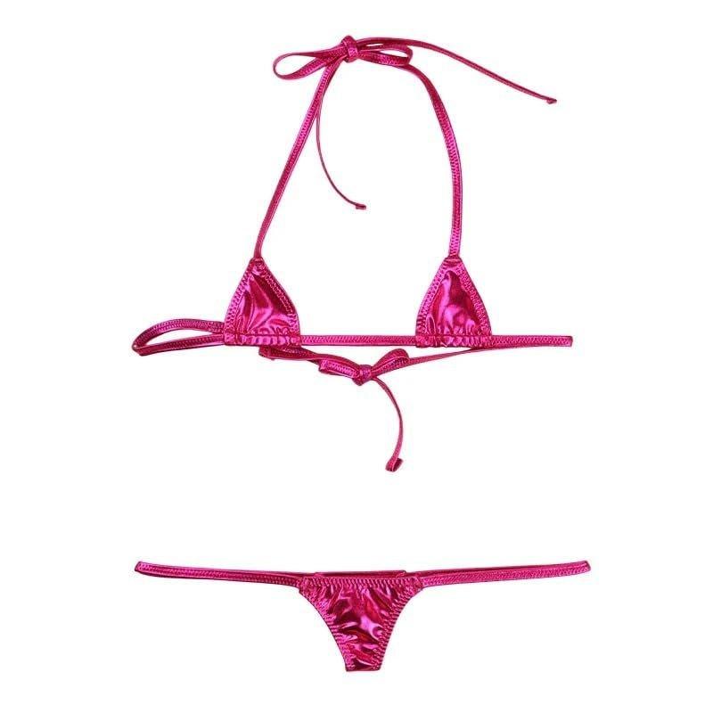 La-Pomme Kirsch-Liebe Metallischer Glitzer Ultra Klein Nano BH und Höschen Set Hergestellt in Japan