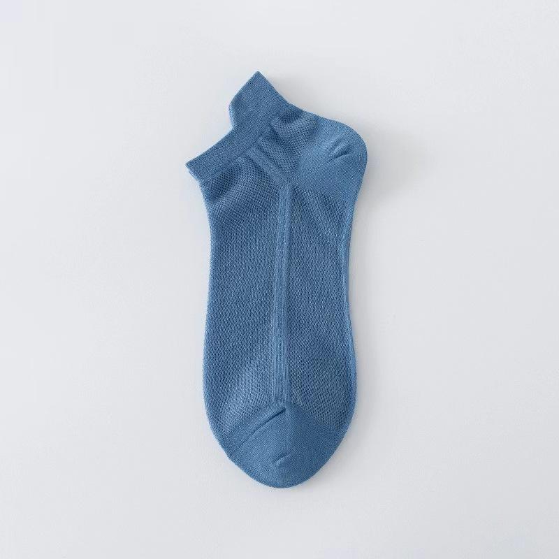 Men's Odor-Resistant Cotton Boat Socks - Low-Cut, Sweat-Absorbent, Invisible, Solid Colors for Spring/Summer