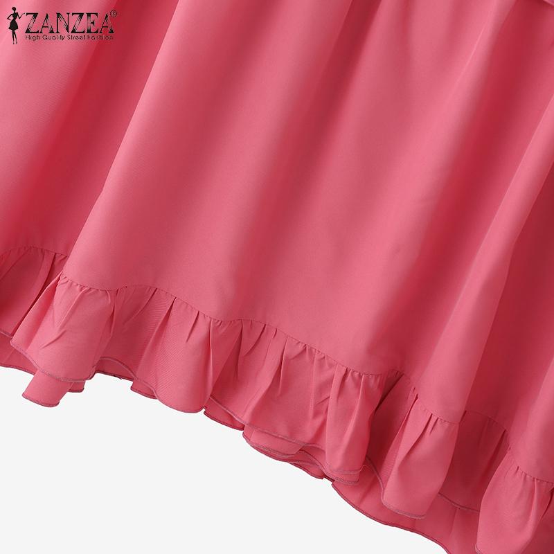 ZANZEA Womens Summer Round Neck Off Shoulder Sleeveless Long Dress