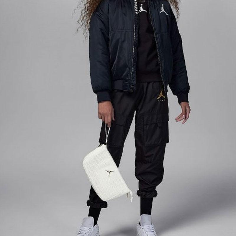 Jordan Bolsa de Ombro de Veludo Cotelê, Bolsa Transversal Regular Feminina Branco Vela Jordan FV5752-133