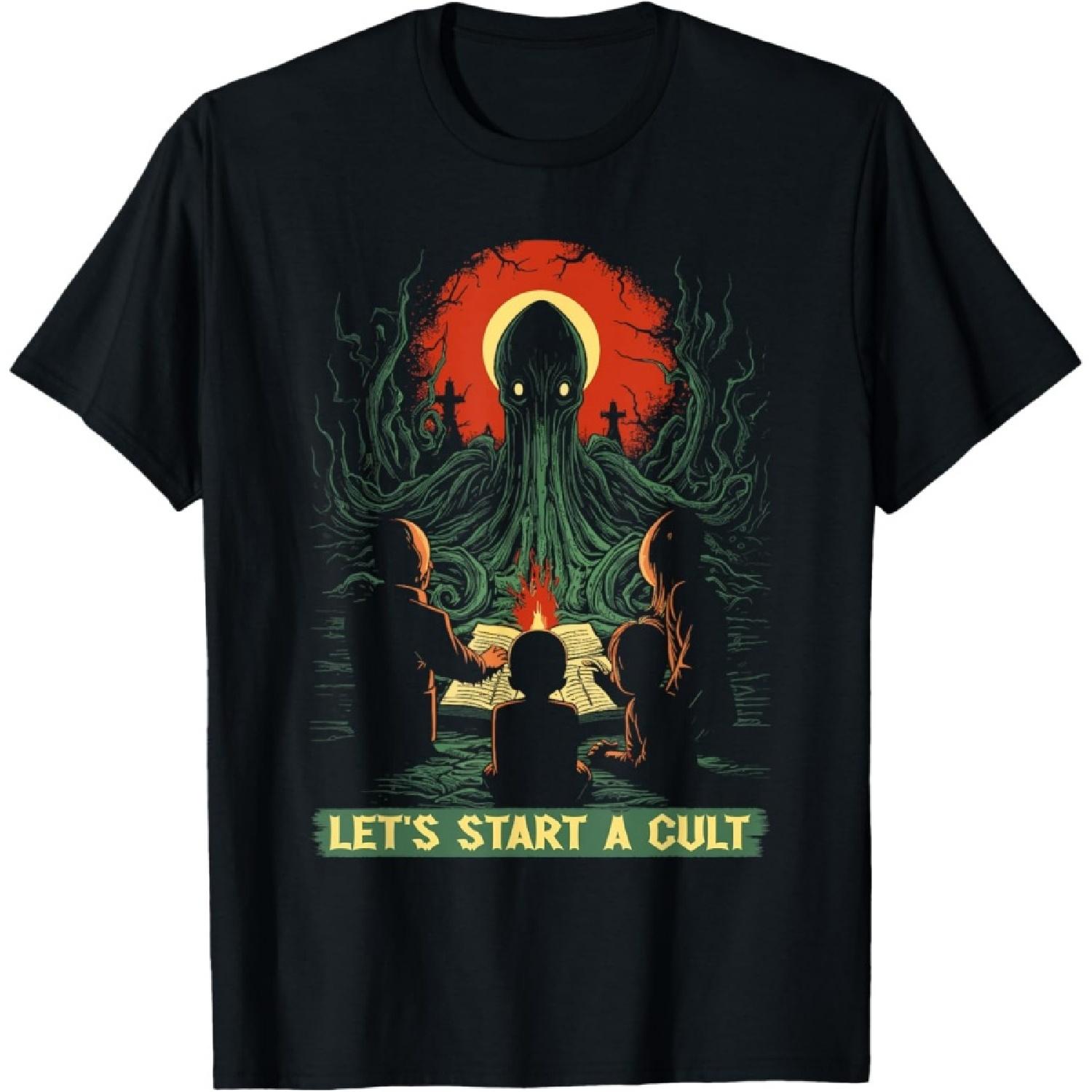 Lets Start A Cult, Vintage Cosmic Horror Cthulhu Cult T-Shirt S